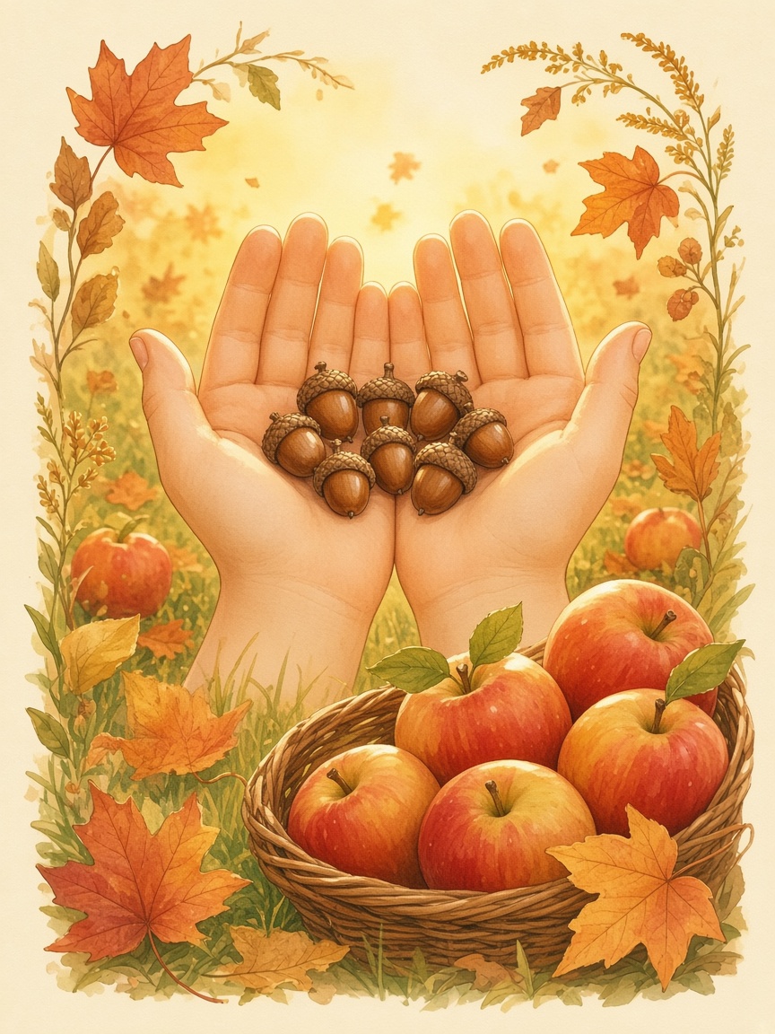 Watercolor of two hands for the number ten